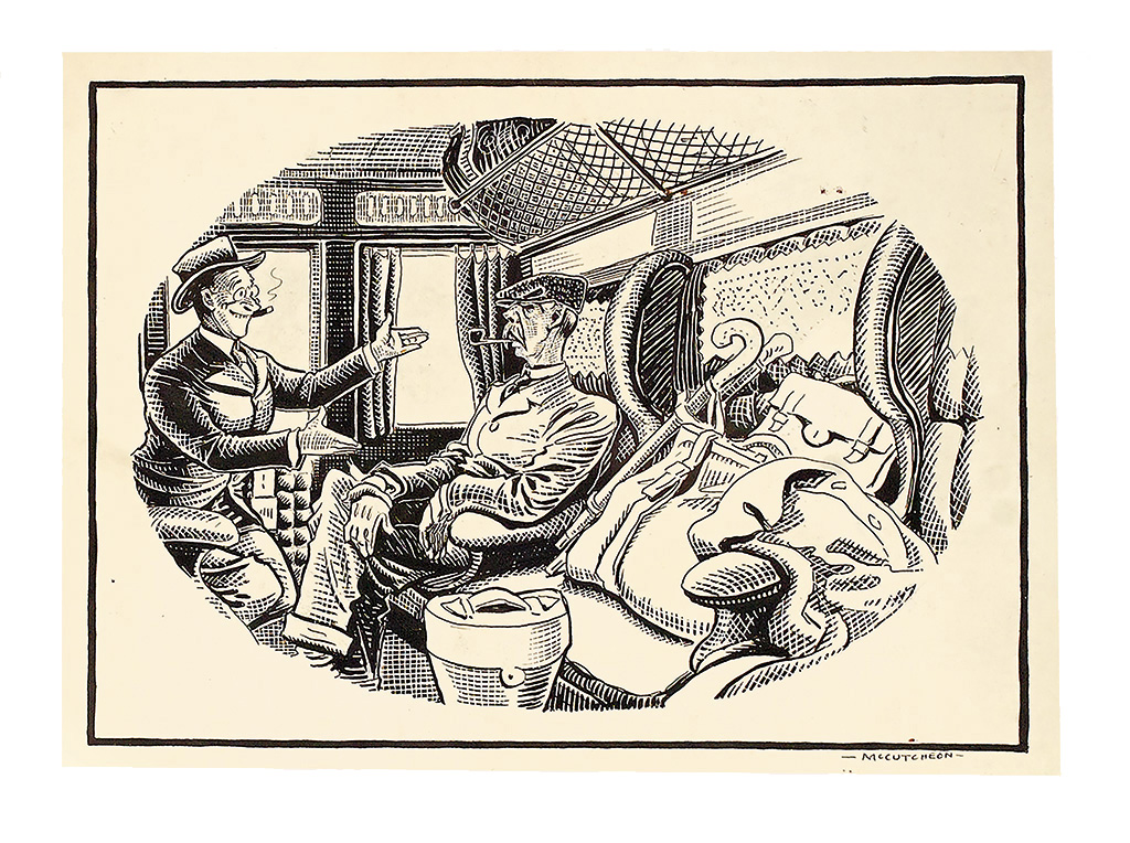 (CARTOONS.)  JOHN TINNEY McCUTCHEON. Group of 3 political cartoons.